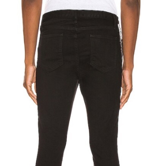 Keiser Clark Racer Denim Jeans Black faux python detailing - Picture 11 of 12